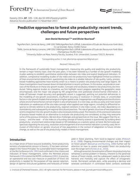 Predictive approaches to forest site productivity ... - Oxford Academic - raincitystudios.com
