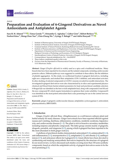 Preparation and Evaluation of 6-Gingerol Derivatives as Novel ... - muktibox.com