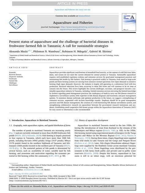 Present status of aquaculture and the challenge of bacterial diseases ... - raincitystudios.com