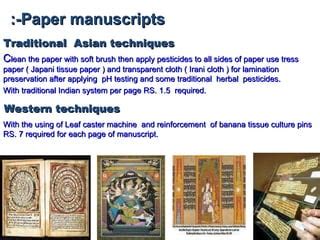 Preservation and Conservation of Manuscripts and … - muktibox.com