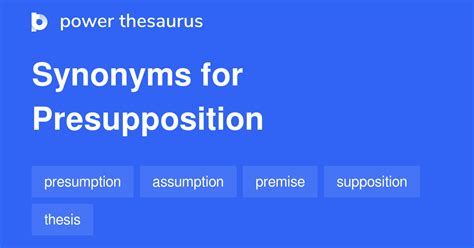 PRESUPPOSITION Synonyms: 36 Synonyms & Antonyms for