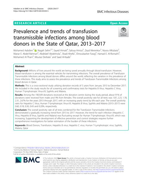 Prevalence and Trends of Transfusion-Transmissible Infections ... - muktibox.com