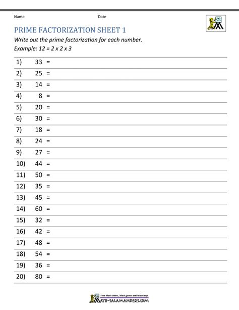 Prime Factorization Practice Problems & Worksheets - wintechmobiles.com