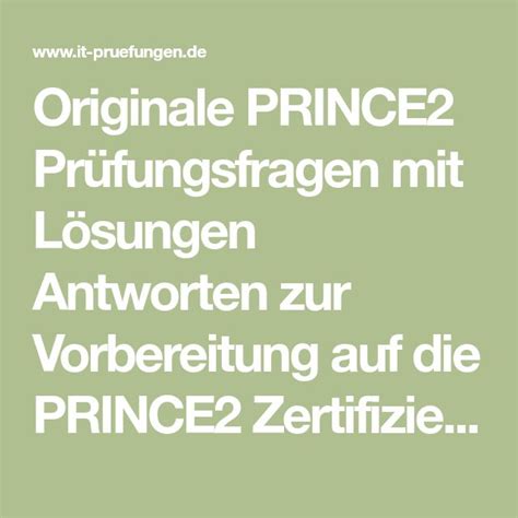 PRINCE2-Foundation Antworten