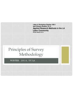Principles of Survey Methodology - UCLA Labor Center - wintechmobiles.com