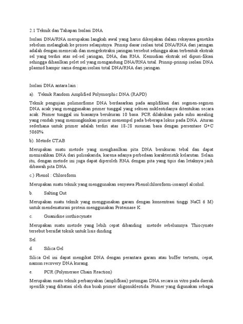 Prinsip Dasar Isolasi DNA dan Metode | PDF - Scribd - muktibox.com