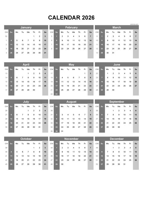 Printable 2026 Calendar (PDF) - Calendar - wintechmobiles.com