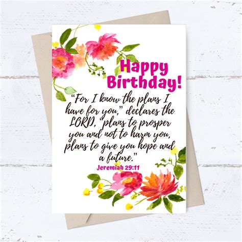 PRINTABLE Christian Birthday Card Jeremiah Bible Verse Card Etsy Ireland
