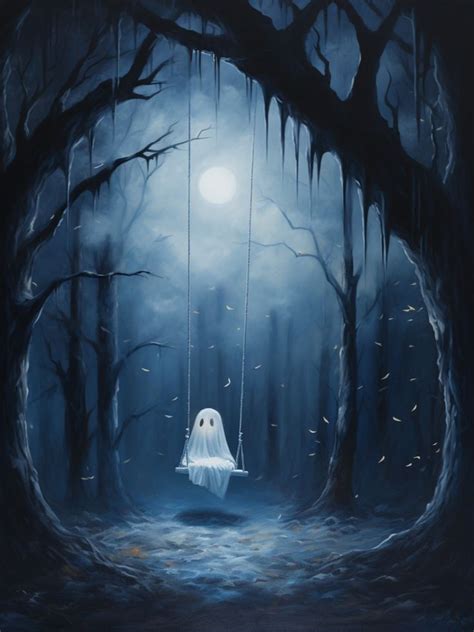 PRINTABLE Halloween Ghost Print Gothic Spooky Wall Art Etsy