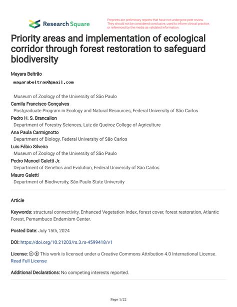 Priority areas and implementation of ecological corridor … - raincitystudios.com
