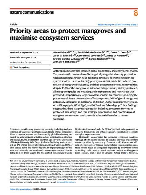 Priority areas to protect mangroves and maximise ecosystem ... - Nature - raincitystudios.com