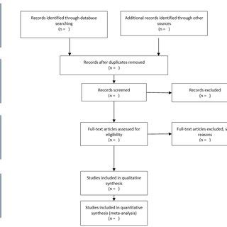 PRISMA flowchart template of the search and selection strategy