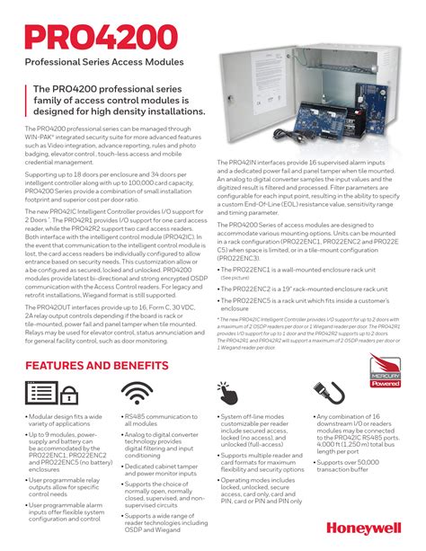 PRO3200 Professional Series Access Modules Datasheet