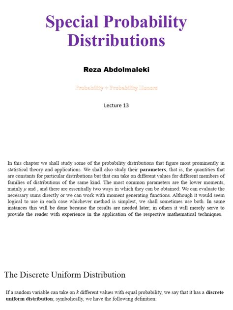 Probability and Random Variables, Lecture 13 - MIT OpenCourseWare - wintechmobiles.com