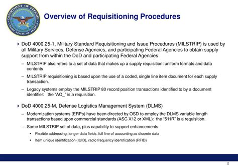 PROCEDURAL GUIDANCE FOR REQUISITIONING ITEMS DURING THE DEFENSE ...