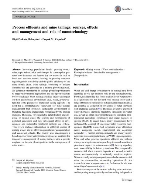 Process effluents and mine tailings: sources, effects and management ... - raincitystudios.com
