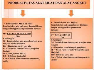 PRODUKTIVITAS ALAT GALI MUAT BERDASARKAN SWING … - raincitystudios.com