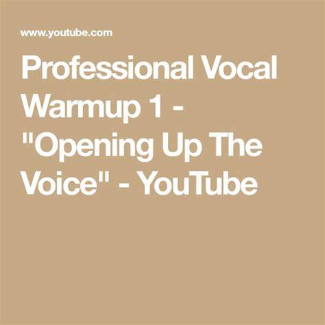Professional Vocal Warmup 1 - "Opening Up The Voice" - muktibox.com