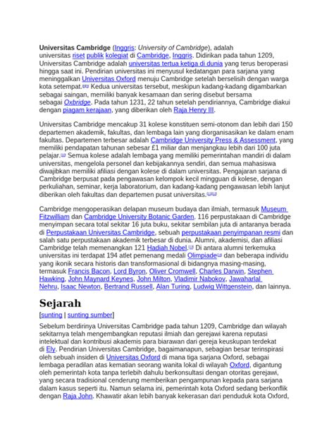 Profil Universitas Cambridge - wintechmobiles.com