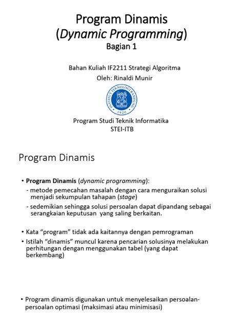 Program Dinamis (Dynamic Programming) Bagian 1 - wintechmobiles.com