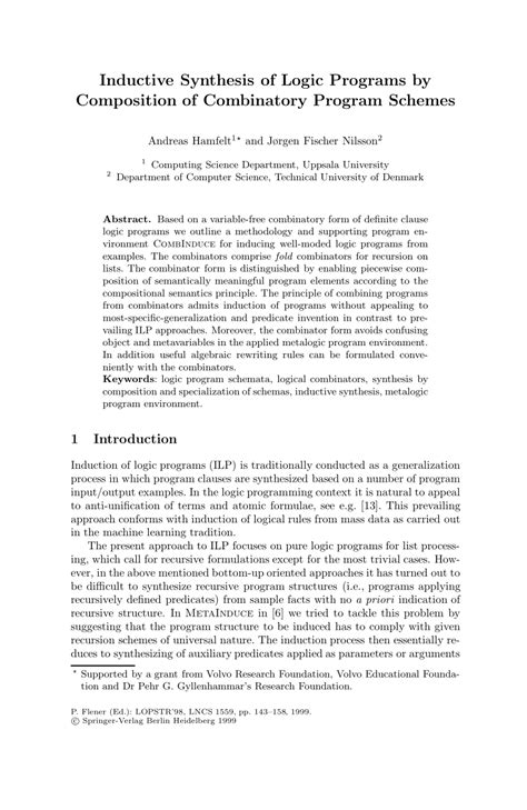 Program Synthesis using Inductive Logic Programming for the … - coolestguyplanet.net