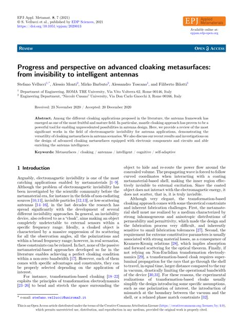 Progress and perspective on advanced cloaking metasurfaces: from ... - wintechmobiles.com