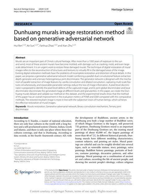 Progressive generative mural image restoration based on adversarial ... - muktibox.com