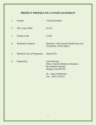PROJECT BRIEF OF JACKFRUIT AND PROCESSED JACKFRUIT … - raincitystudios.com