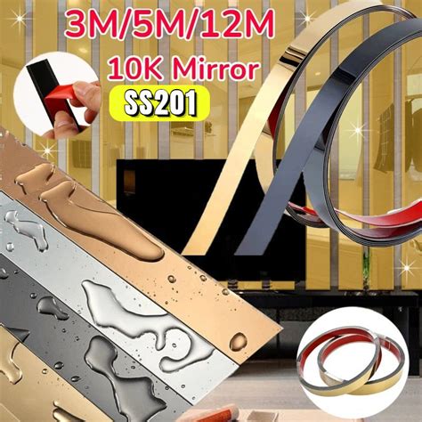 Promo 3M/5M/12M List Plat Strip Mirror Gold / Stainless ... - muktibox.com