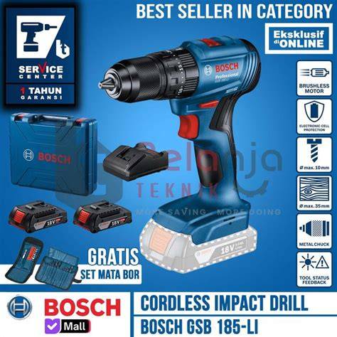 Promo BOSCH Mesin Bor Tembok Baterai GSB 185-LI Impact - raincitystudios.com