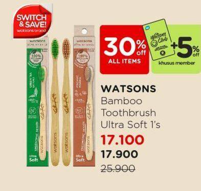 Promo Harga Watsons Bamboo Toothbrush Ultra Soft Original 1 pcs ... - raincitystudios.com