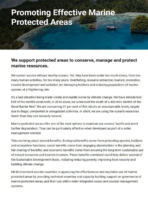 Promoting Effective Marine Protected Areas - UNEP - muktibox.com
