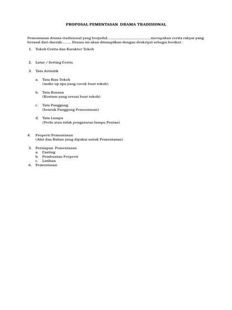 Proposal Pementasan Drama Sekolah | PDF | Seni - muktibox.com