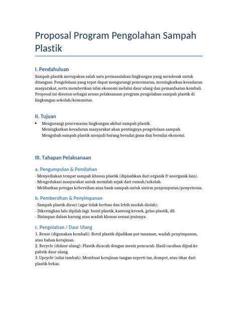 Proposal Penelitian Pengelolaan Sampah Plastik - raincitystudios.com