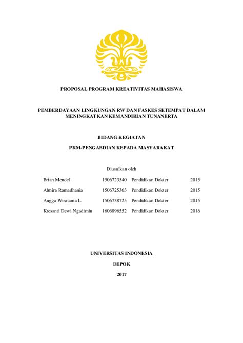 PROPOSAL PROGRAM KREATIVITAS MAHASISWA - muktibox.com