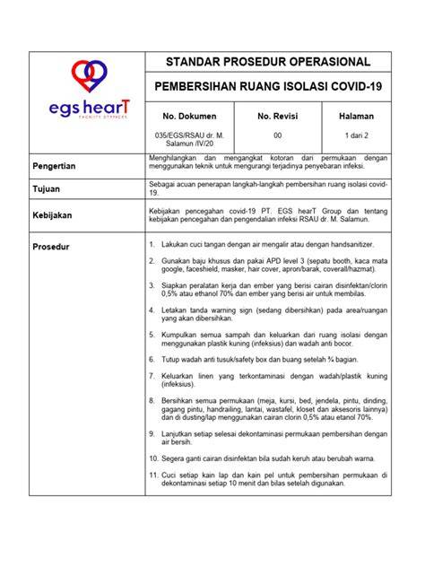 Prosedur Pembersihan Ruang Isolasi | PDF | Sains - raincitystudios.com