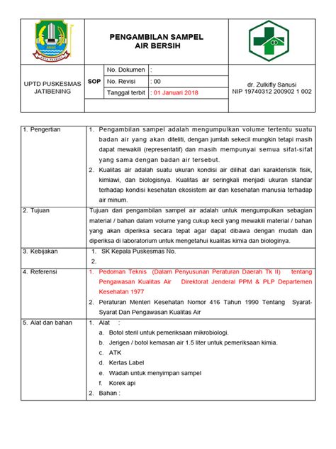 Prosedur Pengambilan Sampel Air | PDF - Scribd - raincitystudios.com