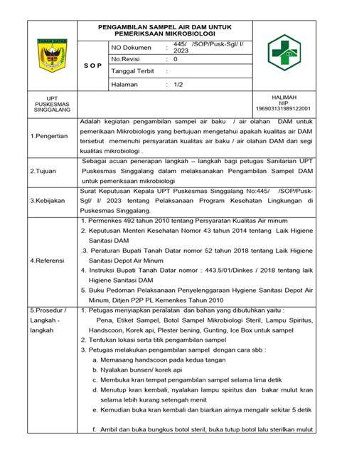 Prosedur Pengambilan Sampel Air DAM | PDF - Scribd - raincitystudios.com
