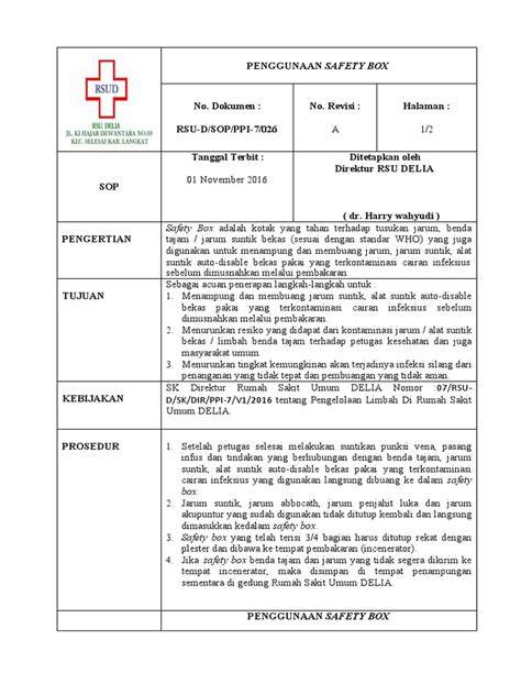 Prosedur Penggunaan Safety Box Medis | PDF - Scribd - raincitystudios.com