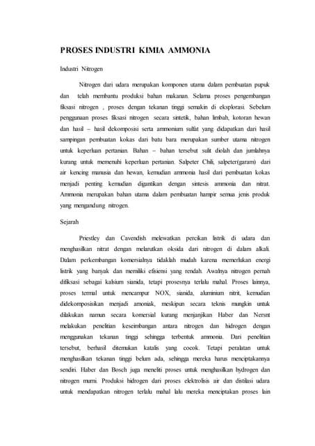 Proses industri kimia ammonia | DOCX - SlideShare - wintechmobiles.com