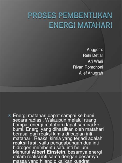 Proses Pembentukan Energi Matahari - wintechmobiles.com