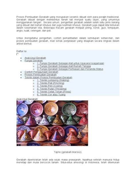 Proses Pembuatan Gerabah Tradisional | PDF - muktibox.com