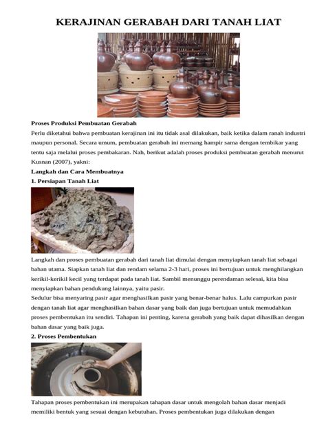 Proses Pembuatan Kerajinan Gerabah | PDF - Scribd - wintechmobiles.com