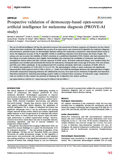 Prospective validation of dermoscopy-based open-source artificial ... - coolestguyplanet.net