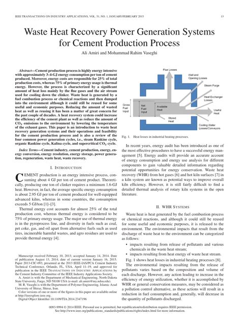 Prospects of Waste Heat Recovery and Power Generation Using ... - wintechmobiles.com