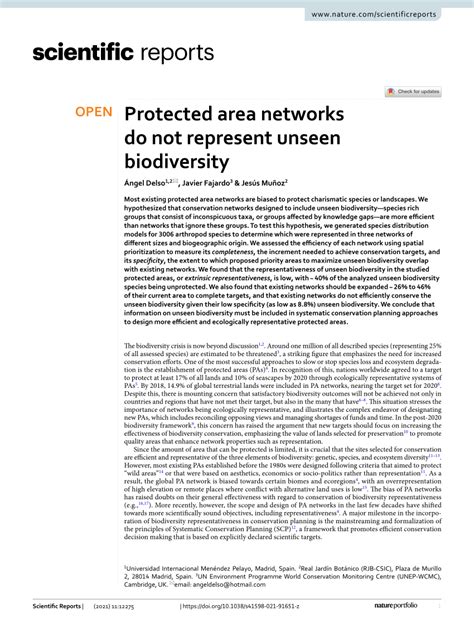Protected area networks do not represent unseen biodiversity - wintechmobiles.com