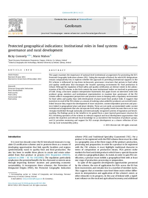 Protected geographical indications: Institutional roles in food systems ... - wintechmobiles.com