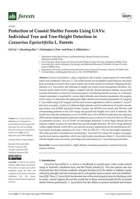 Protection of Coastal Shelter Forests Using UAVs: … - raincitystudios.com