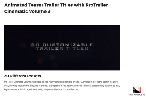 ProTrailer Cinematic - Cinematic Styled Animated Title … - muktibox.com
