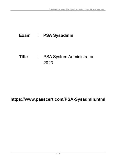 PSA-Sysadmin Prüfungsunterlagen